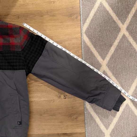 Prana Men’s Wool Blend Sherpa Lined Jacket Medium Plaid Gray - Picture 6 of 8